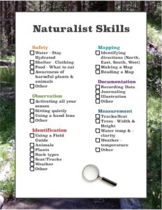 naturalist skills, skills, nature, skill building, 