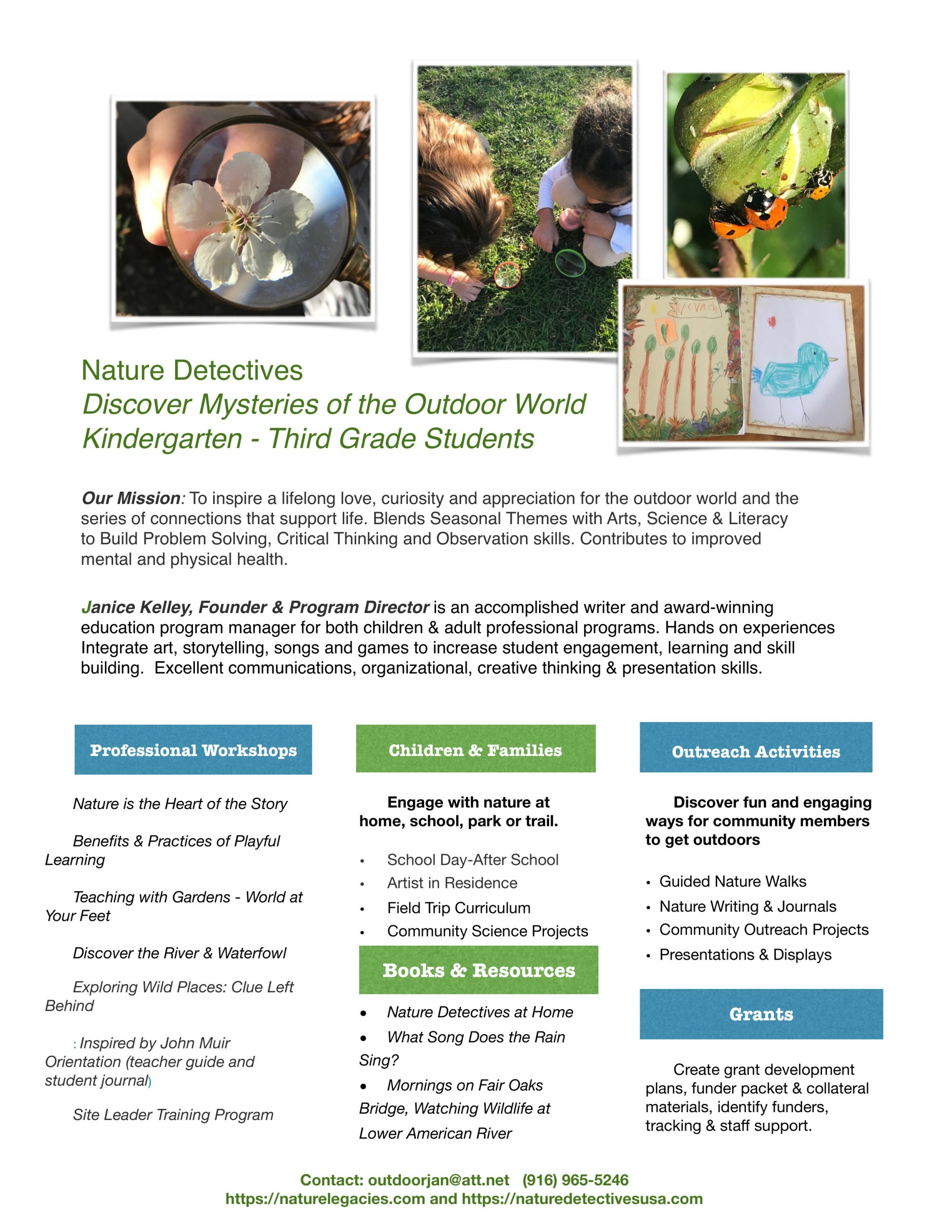 nature detectives programs and activities fact sheet